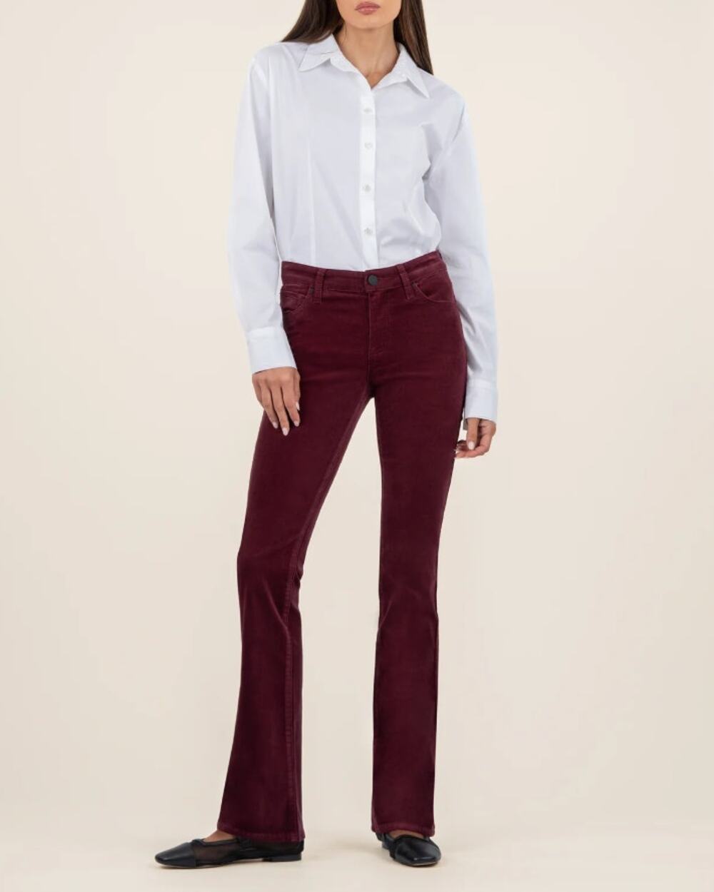 KUT FROM THE KLOTH Women's Karen Baby Boot Jeans Size 10 Red Wine Corduroy NWT